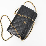 CHANEL Handbag Black Black Caviar Quilted Wallet on Chain (WOC) GHW -Knockoff
