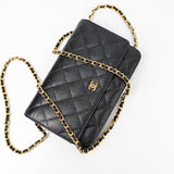 CHANEL Handbag Black Black Caviar Quilted Wallet on Chain (WOC) GHW -Knockoff
