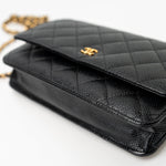 CHANEL Handbag Black Black Caviar Quilted Wallet on Chain (WOC) GHW -Knockoff
