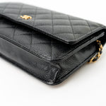 CHANEL Handbag Black Black Caviar Quilted Wallet on Chain (WOC) GHW -Knockoff
