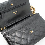 CHANEL Handbag Black Black Caviar Quilted Wallet on Chain (WOC) GHW -Knockoff
