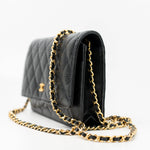 CHANEL Handbag Black Black Caviar Quilted Wallet on Chain (WOC) GHW -Knockoff
