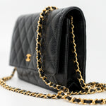 CHANEL Handbag Black Black Caviar Quilted Wallet on Chain (WOC) GHW -Knockoff
