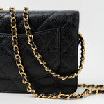 CHANEL Handbag Black Black Caviar Quilted Wallet on Chain (WOC) GHW -Knockoff
