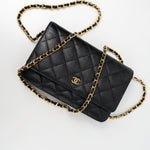 CHANEL Handbag Black Black Caviar Quilted Wallet on Chain (WOC) GHW -Knockoff
