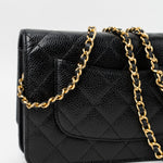 CHANEL Handbag Black Black Caviar Quilted Wallet on Chain (WOC) GHW -Knockoff
