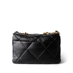 CHANEL Handbag Black Black Lambskin Quilted 19 Flap Medium/Large Mixed Hardware -Knockoff
