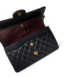 CHANEL Handbag Black Black Lambskin Quilted Classic Flap Medium Gold Hardware -Knockoff
