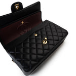 CHANEL Handbag Black Black Lambskin Quilted Classic Flap Medium Light Gold Hardware -Knockoff
