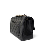 CHANEL Handbag Black Black Lambskin Quilted Mini Rectangular Flap Light Gold Hardware -Knockoff
