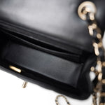 CHANEL Handbag Black Black Lambskin Quilted Mini Rectangular Flap Light Gold Hardware -Knockoff
