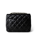 CHANEL Handbag Black Black Lambskin Quilted Mini Square Flap Light Gold Hardware -Knockoff
