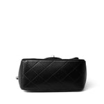 CHANEL Handbag Black Black Lambskin Quilted Mini Square Flap Silver Hardware -Knockoff
