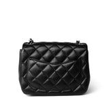 CHANEL Handbag Black Black Lambskin Quilted Mini Square Flap Silver Hardware -Knockoff
