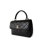 CHANEL Handbag Black Black Lambskin Quilted Trendy CC Small Light Gold Hardware -Knockoff
