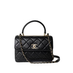 CHANEL Handbag Black Black Lambskin Quilted Trendy CC Small Light Gold Hardware -Knockoff
