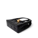 CHANEL Handbag Black Black Shiny Aged Calfskin Nano Kelly Mini Shopper -Knockoff
