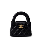 CHANEL Handbag Black Black Shiny Aged Calfskin Nano Kelly Mini Shopper -Knockoff
