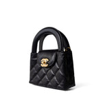 CHANEL Handbag Black Black Shiny Aged Calfskin Nano Kelly Mini Shopper -Knockoff
