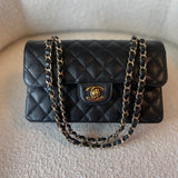 CHANEL Handbag Black Caviar Quilted Classic Double Flap Small Gold Hardware -Knockoff
