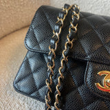 CHANEL Handbag Black Caviar Quilted Classic Double Flap Small Gold Hardware -Knockoff
