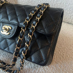 CHANEL Handbag Black Caviar Quilted Classic Double Flap Small Gold Hardware -Knockoff
