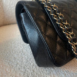 CHANEL Handbag Black Caviar Quilted Classic Double Flap Small Gold Hardware -Knockoff
