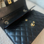 CHANEL Handbag Black Caviar Quilted Classic Double Flap Small Gold Hardware -Knockoff
