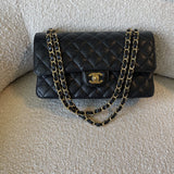 CHANEL Handbag Black Caviar Quilted Classic Flap Medium LGHW -Knockoff
