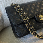 CHANEL Handbag Black Caviar Quilted Classic Flap Medium LGHW -Knockoff
