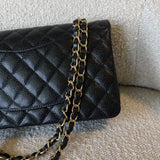 CHANEL Handbag Black Caviar Quilted Classic Flap Medium LGHW -Knockoff
