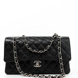 CHANEL Handbag Black Caviar Quilted Classic Flap Medium Silver Hardware -Knockoff
