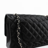 CHANEL Handbag Black Caviar Quilted Classic Flap Medium Silver Hardware -Knockoff
