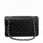 CHANEL Handbag Black Caviar Quilted Classic Flap Medium Silver Hardware -Knockoff
