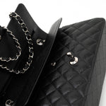 CHANEL Handbag Black Caviar Quilted Classic Flap Medium Silver Hardware -Knockoff
