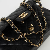 CHANEL Handbag Black Caviar Quilted Classic Flap Small Gold Hardware -Knockoff
