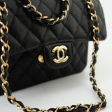 CHANEL Handbag Black Caviar Quilted Classic Flap Small Gold Hardware -Knockoff
