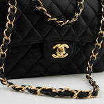 CHANEL Handbag Black Caviar Quilted Classic Flap Small Gold Hardware -Knockoff
