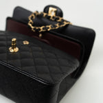 CHANEL Handbag Black Caviar Quilted Classic Flap Small Gold Hardware -Knockoff
