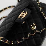 CHANEL Handbag Black Caviar Quilted Classic Flap Small Gold Hardware -Knockoff
