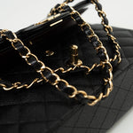 CHANEL Handbag Black Caviar Quilted Classic Flap Small Gold Hardware -Knockoff
