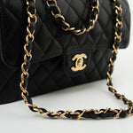 CHANEL Handbag Black Caviar Quilted Classic Flap Small Gold Hardware -Knockoff
