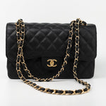 CHANEL Handbag Black Caviar Quilted Jumbo Classic Flap GHW -Knockoff
