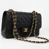 CHANEL Handbag Black Caviar Quilted Jumbo Classic Flap GHW -Knockoff
