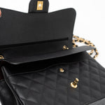 CHANEL Handbag Black Caviar Quilted Jumbo Classic Flap GHW -Knockoff
