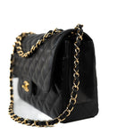 CHANEL Handbag Black Caviar Quilted Jumbo Classic Flap Gold Hardware -Knockoff
