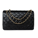 CHANEL Handbag Black Caviar Quilted Jumbo Classic Flap Gold Hardware -Knockoff
