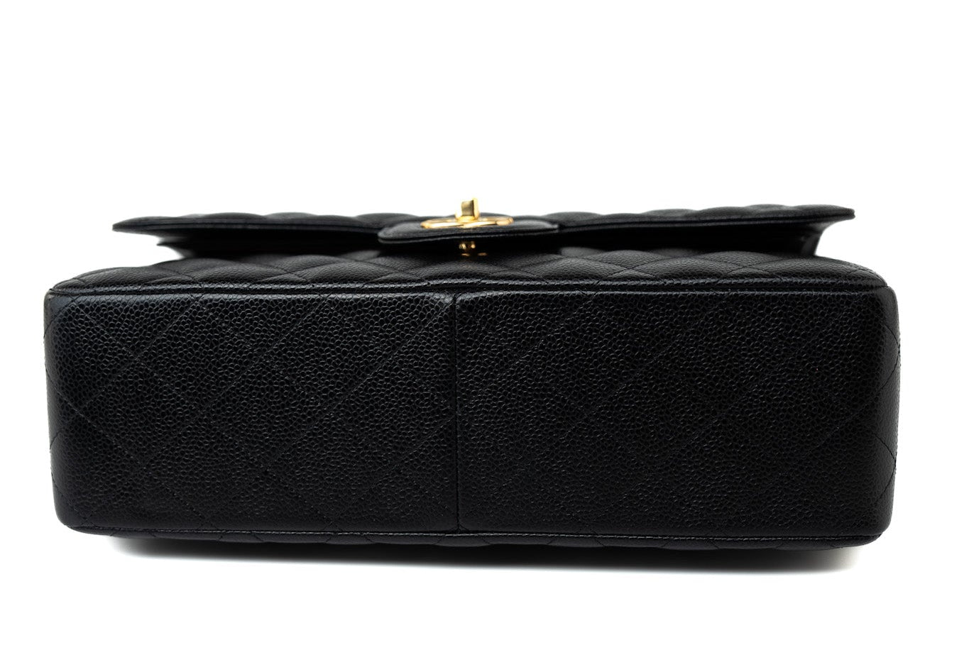 CHANEL Handbag Black Caviar Quilted Jumbo Classic Flap Gold Hardware -Knockoff
