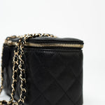 CHANEL Handbag Black Caviar Quilted Small Vanity Case LGHW -Knockoff
