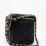 CHANEL Handbag Black Caviar Quilted Small Vanity Case LGHW -Knockoff
